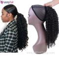 Wholesale Indian Temple Hair Unprocessed Hair Extensions Virgin Human Hair Ponytails For Black Women